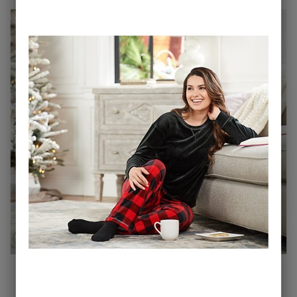 NWT Muk Luks Super Soft Buffalo Check Cozy PJ set